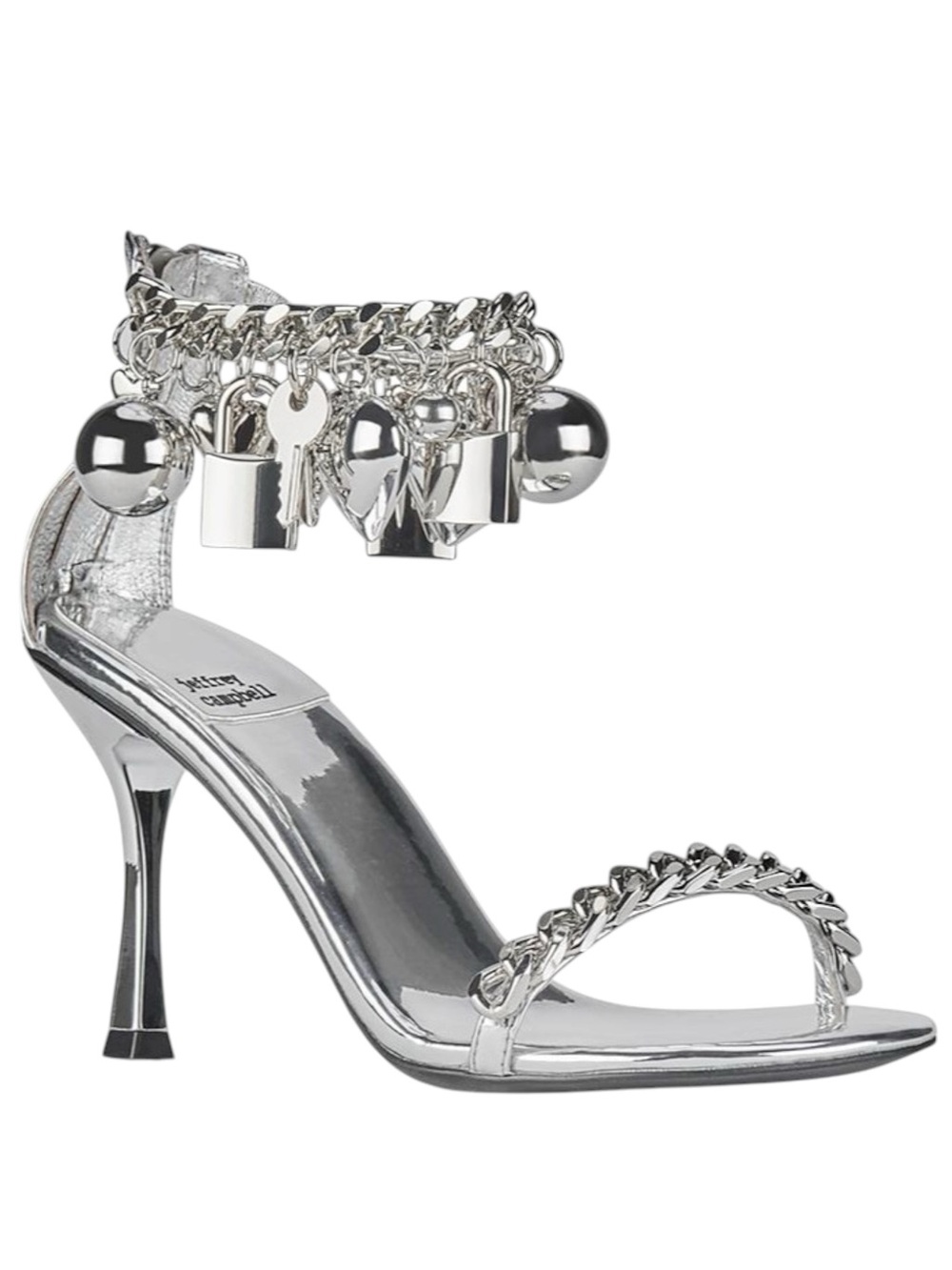 🆕{Jeffrey Campbell} Charmz-CH Charm Embellished Metallic High Heel Sandals